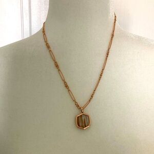 Kendra Scott Elegant Rose Gold Pendant Paperclip Necklace